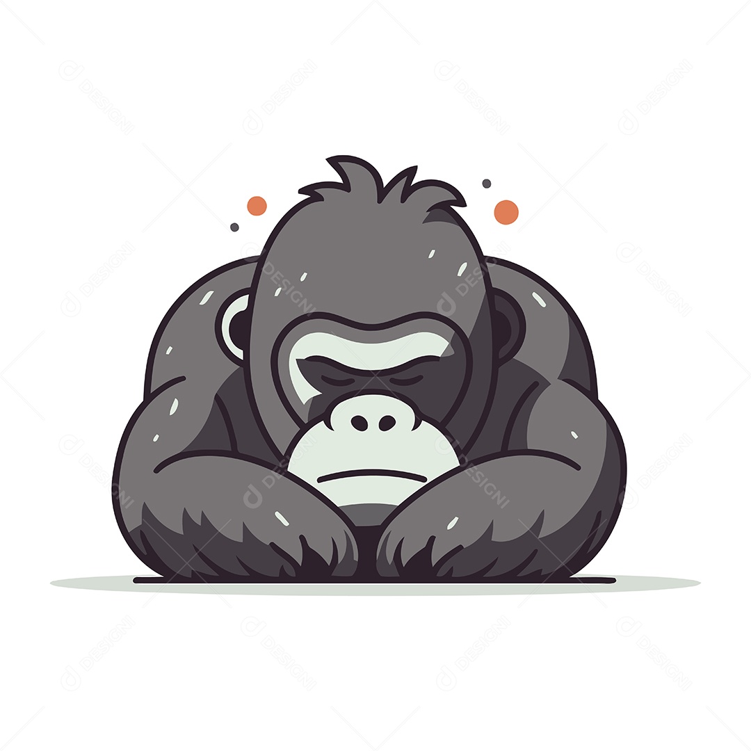 Gorila de Desenho Animado Ilustração Vetor EPS