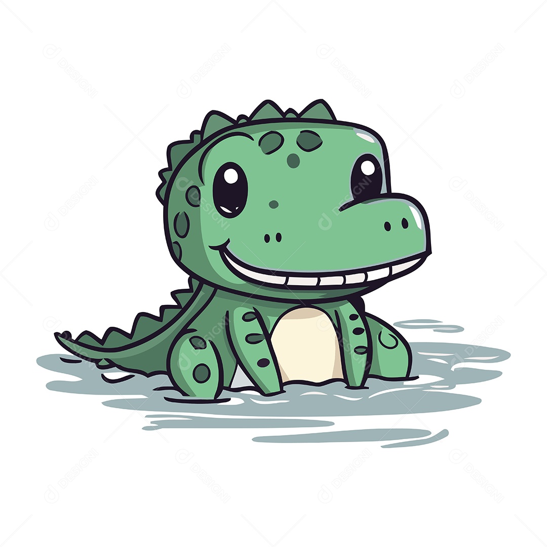 Filhote de Crocodilo Ilustração Vetor EPS