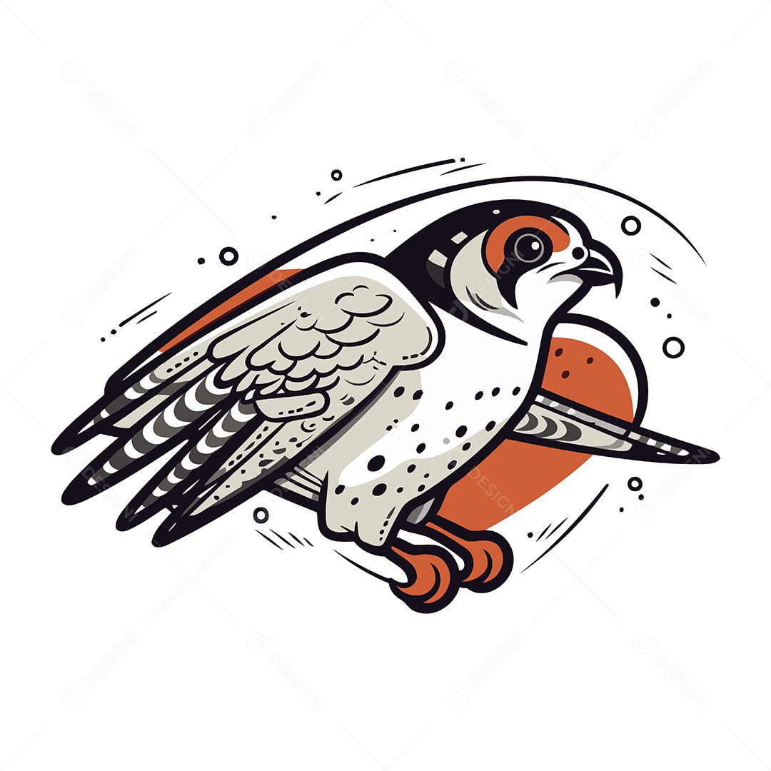 Falcão de Desenho Animado Ilustração Vetor EPS