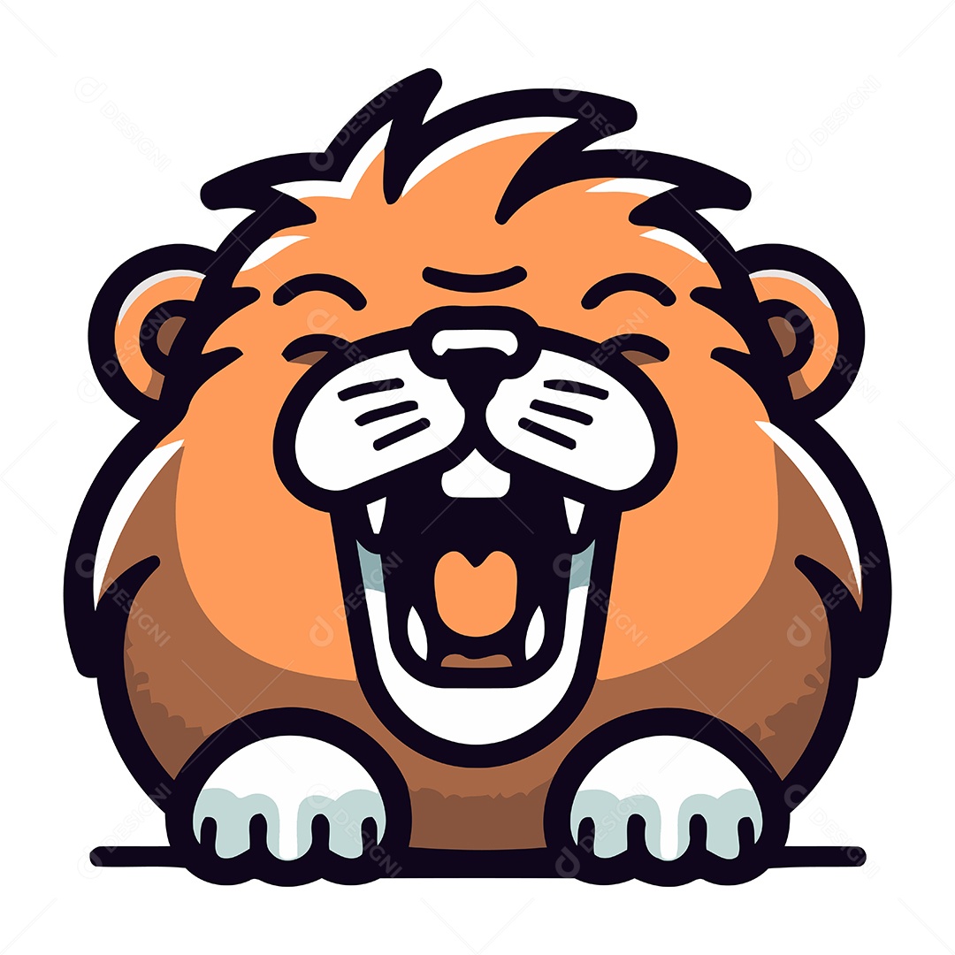 Castor Fofo de Desenho Animado Ilustração Vetor EPS