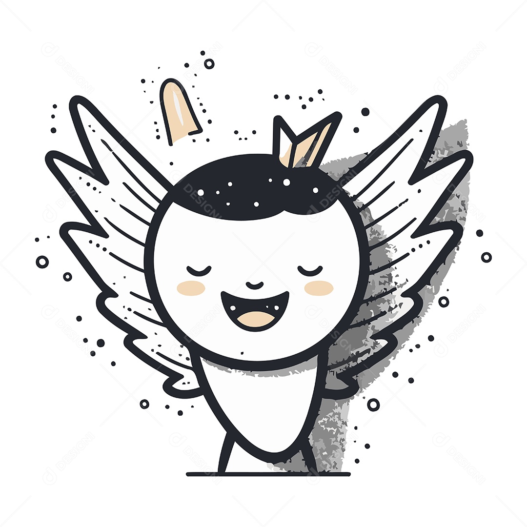 Anjo de Desenho Animado Ilustração Vetor EPS