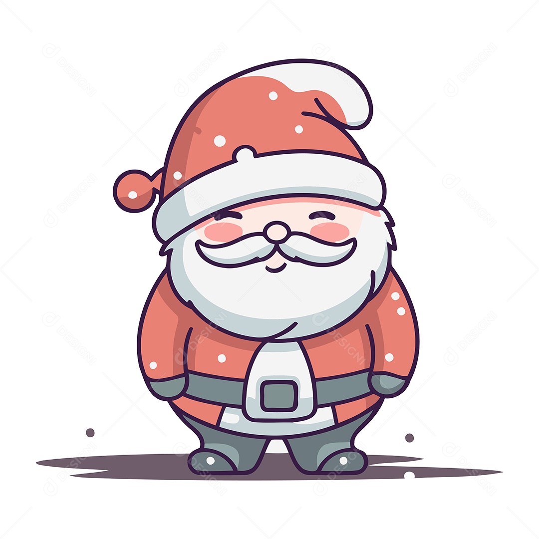 Papai Noel Fofo de Desenho Animado Ilustração Vetor EPS