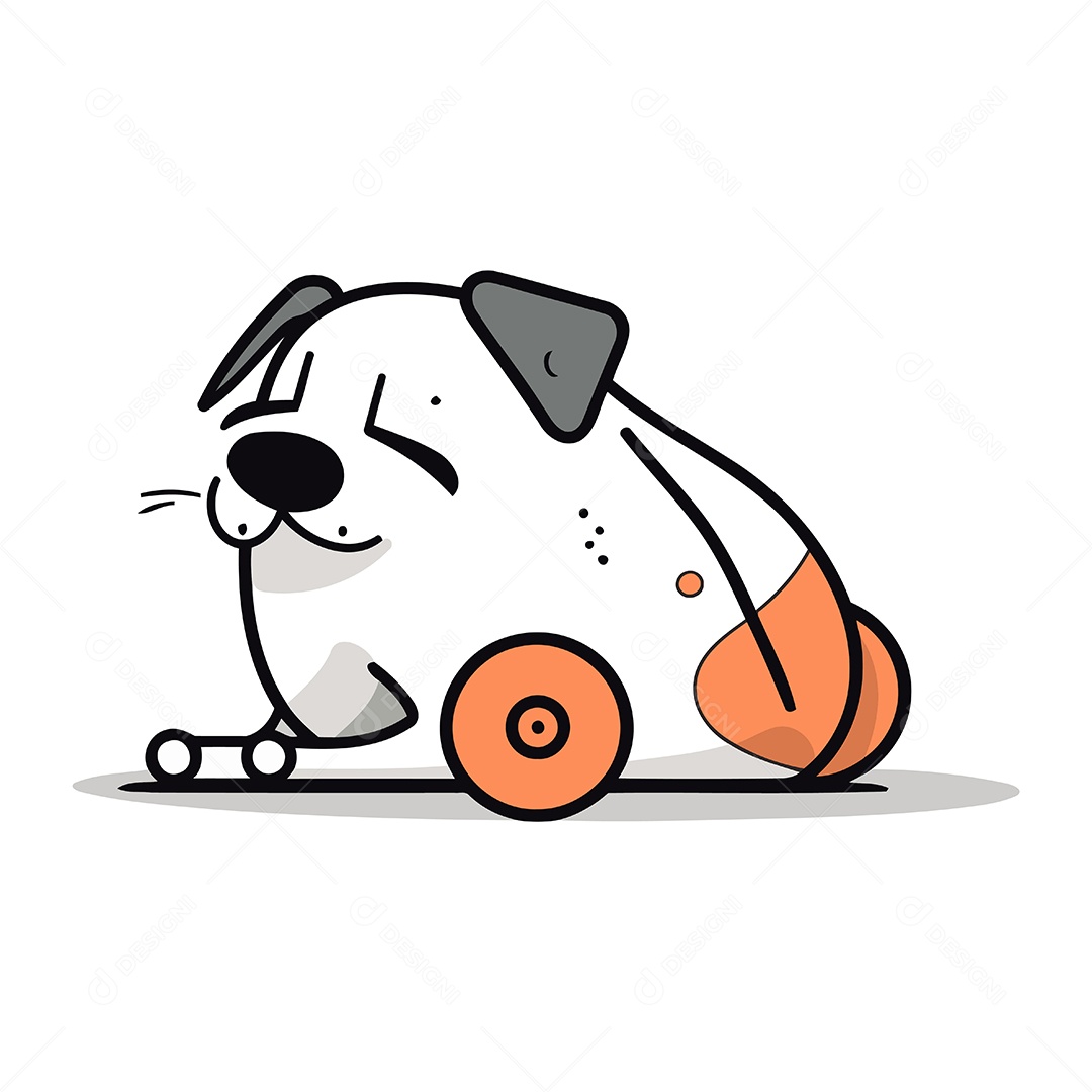 Cachorro Fofo de Desenho Animado Ilustração Vetor EPS