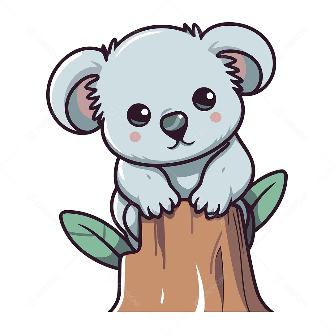 Coala Fofo em uma Árvore Ilustração Vetor EPS