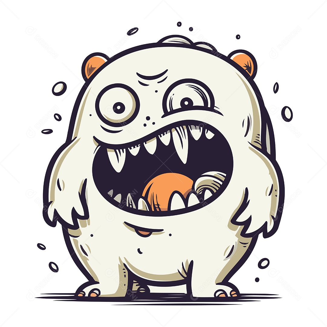 Monstro de Desenho Animado Ilustração Vetor EPS