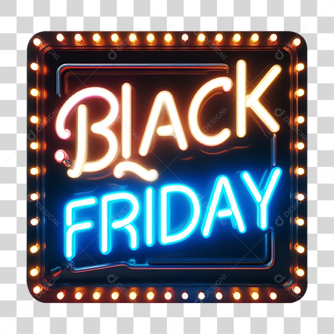 Selo 3D Black Friday para Composição PNG Transparente