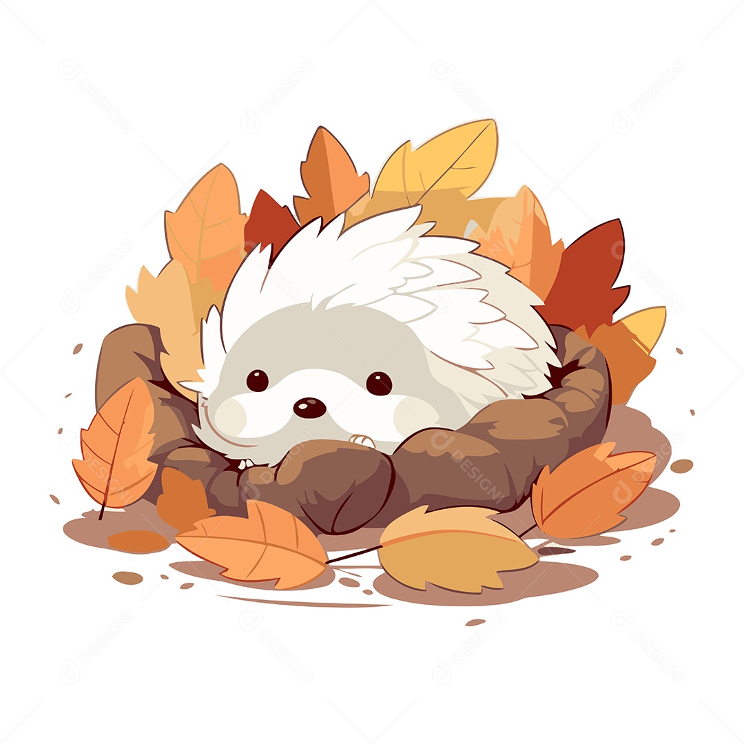 Ouriço Fofo de Desenho Animado Ilustração Vetor EPS