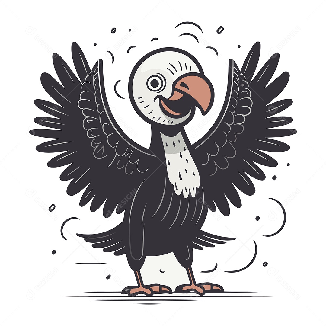 Abutre de Desenho Animado Ilustração Vetor EPS