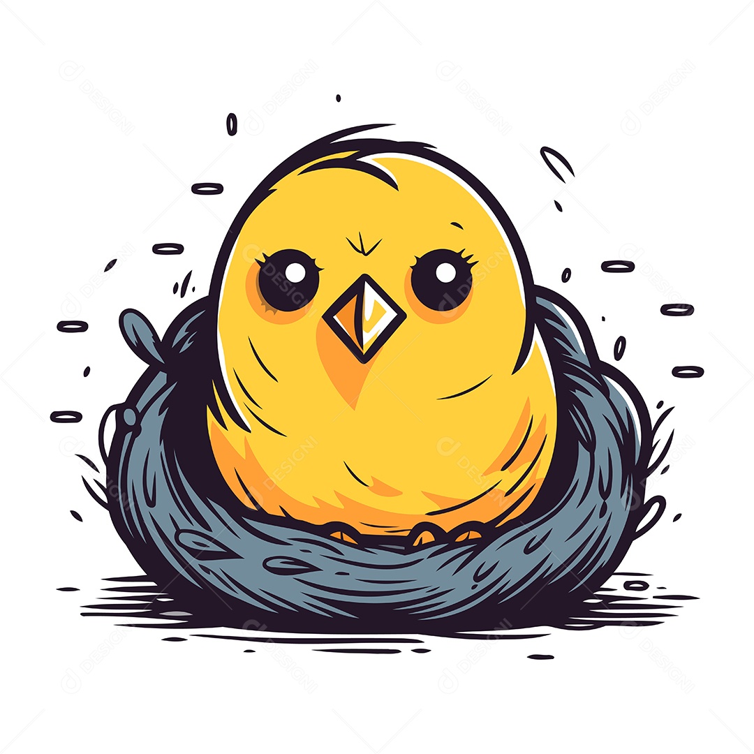 Pintinho no Ninho Ilustração Vetor EPS