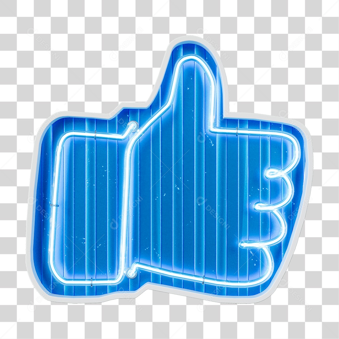 Like Curtida Neon PNG Transparente