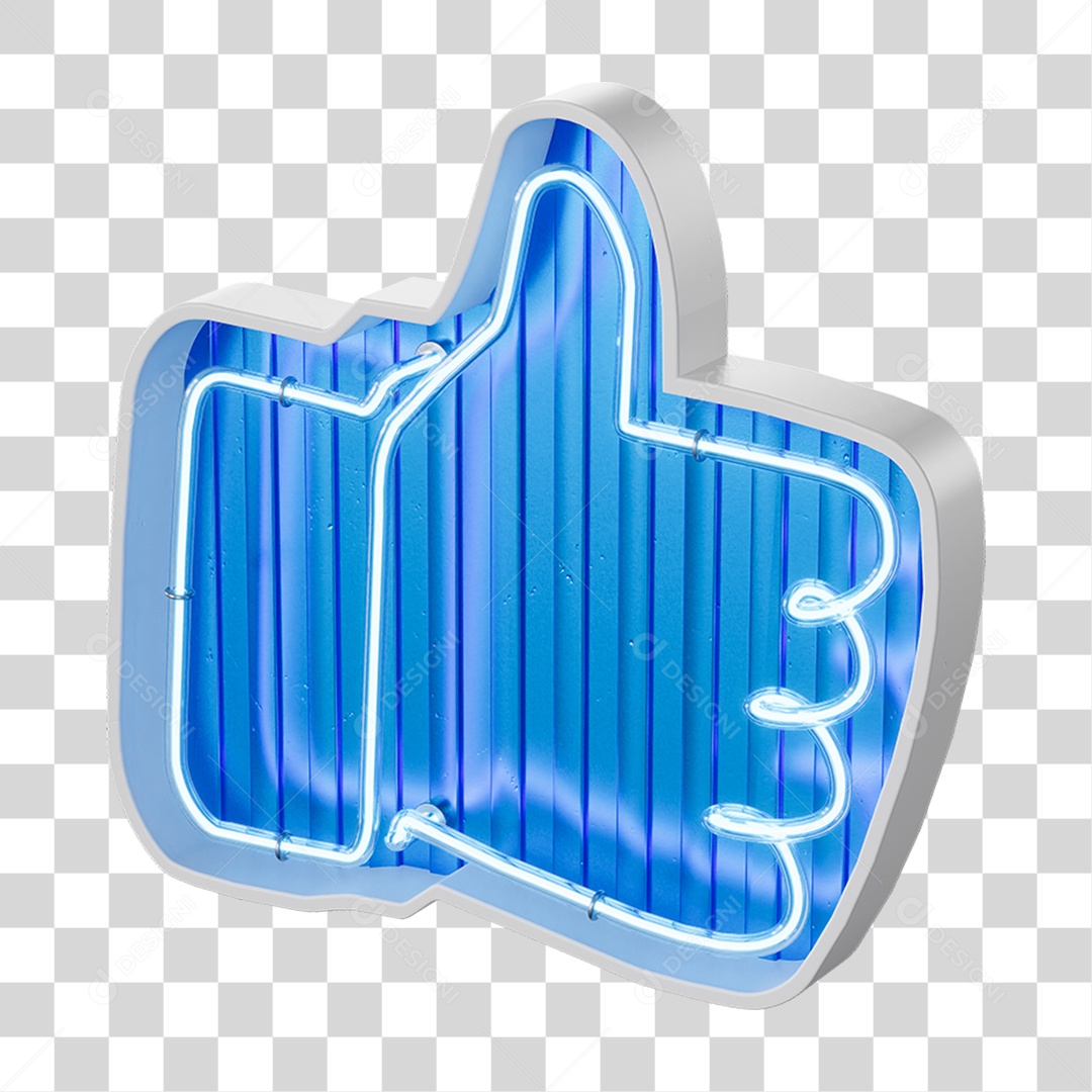 Like Curtida Neon PNG Transparente