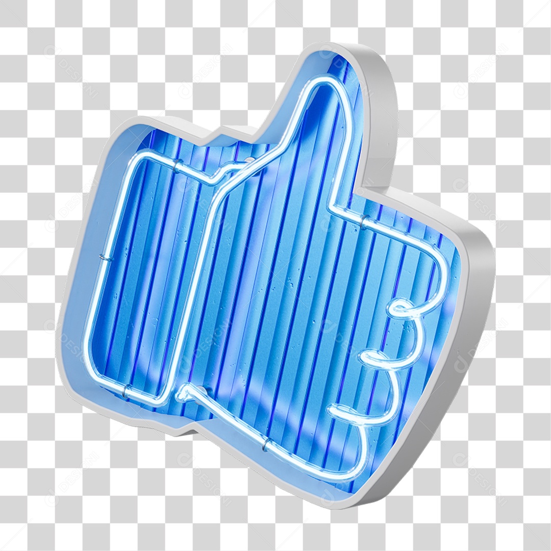 Like Curtida Neon PNG Transparente