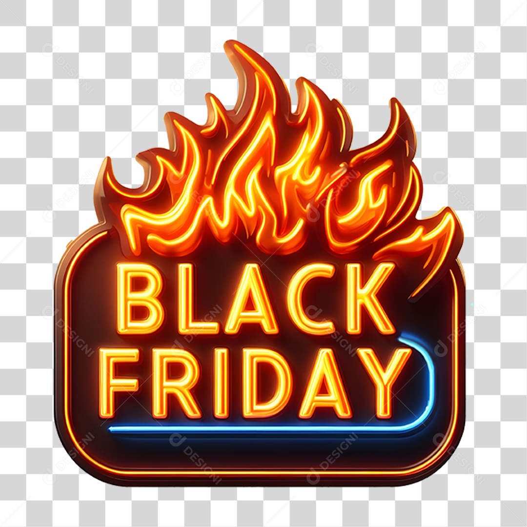 Selo 3D Black Friday para Composição PNG Transparente