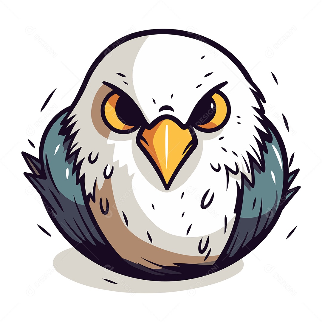 Cabeça de Águia Desenho Animado Ilustração Vetor EPS