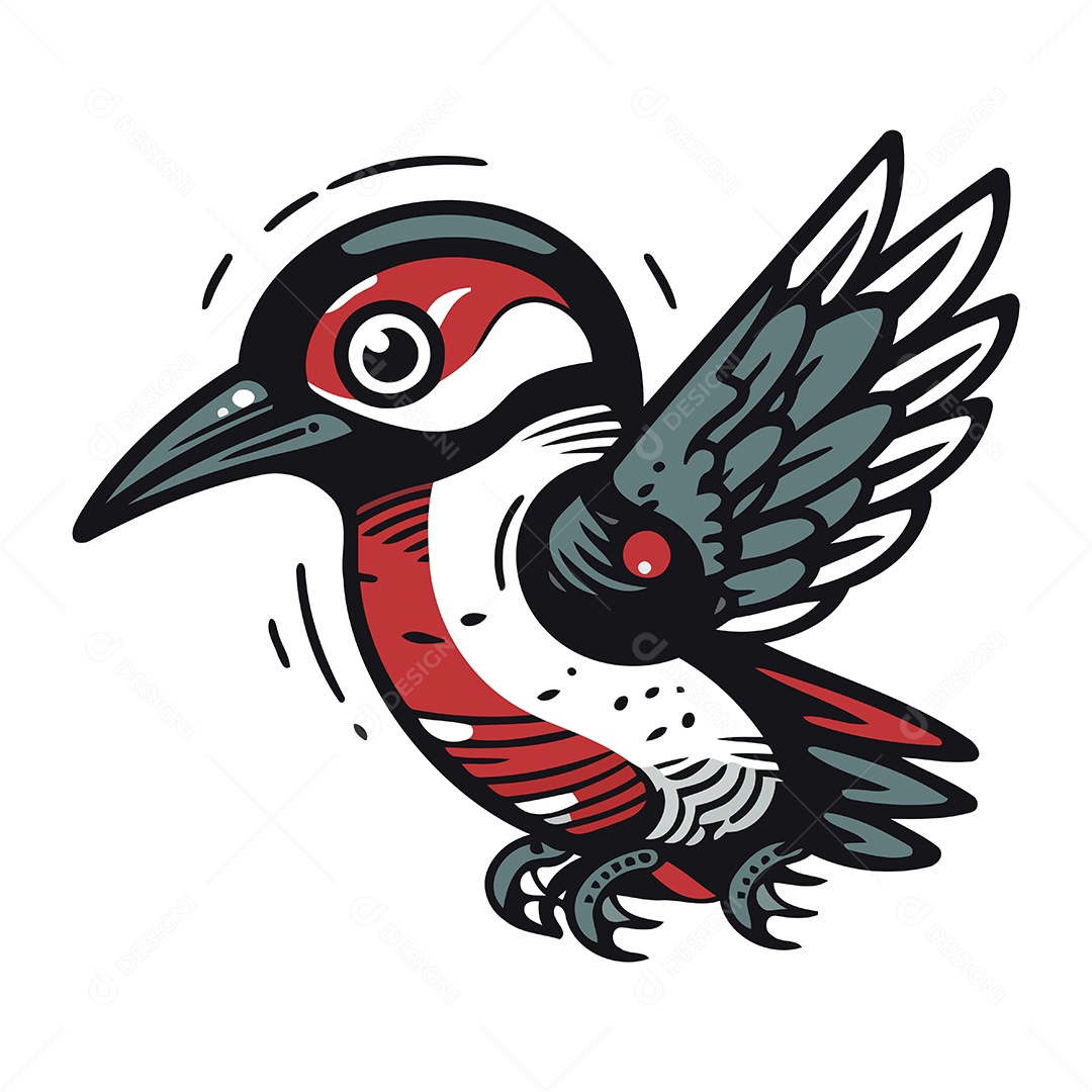 Pica Pau de Desenho Animado Ilustração Vetor EPS