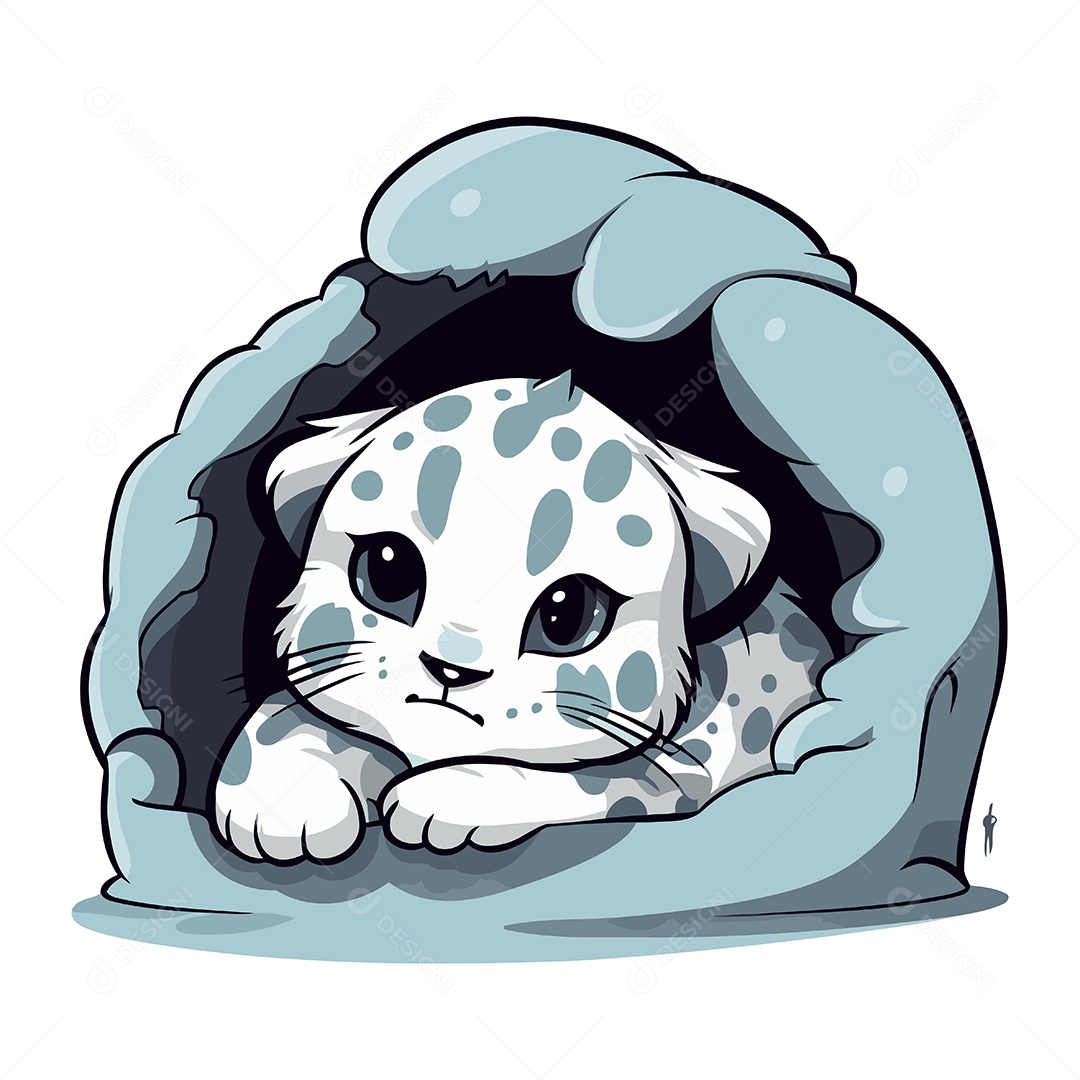 Leopardo Fofo de Desenho Animado Ilustração Vetor EPS