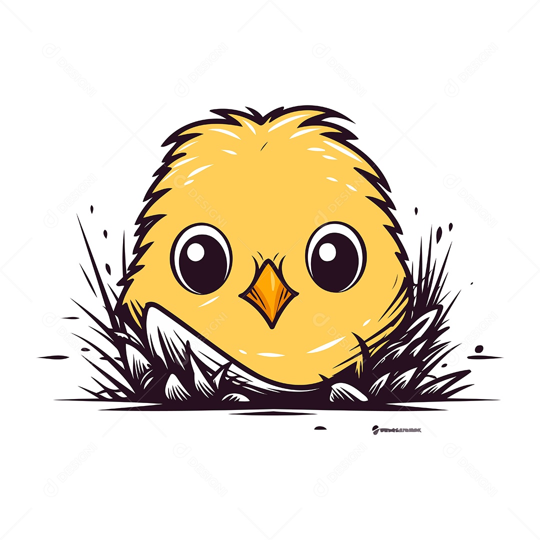 Pintinho no Ninho Ilustração Vetor EPS