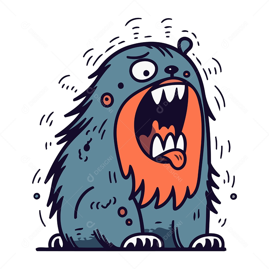 Monstro de Desenho Animado Ilustração Vetor EPS