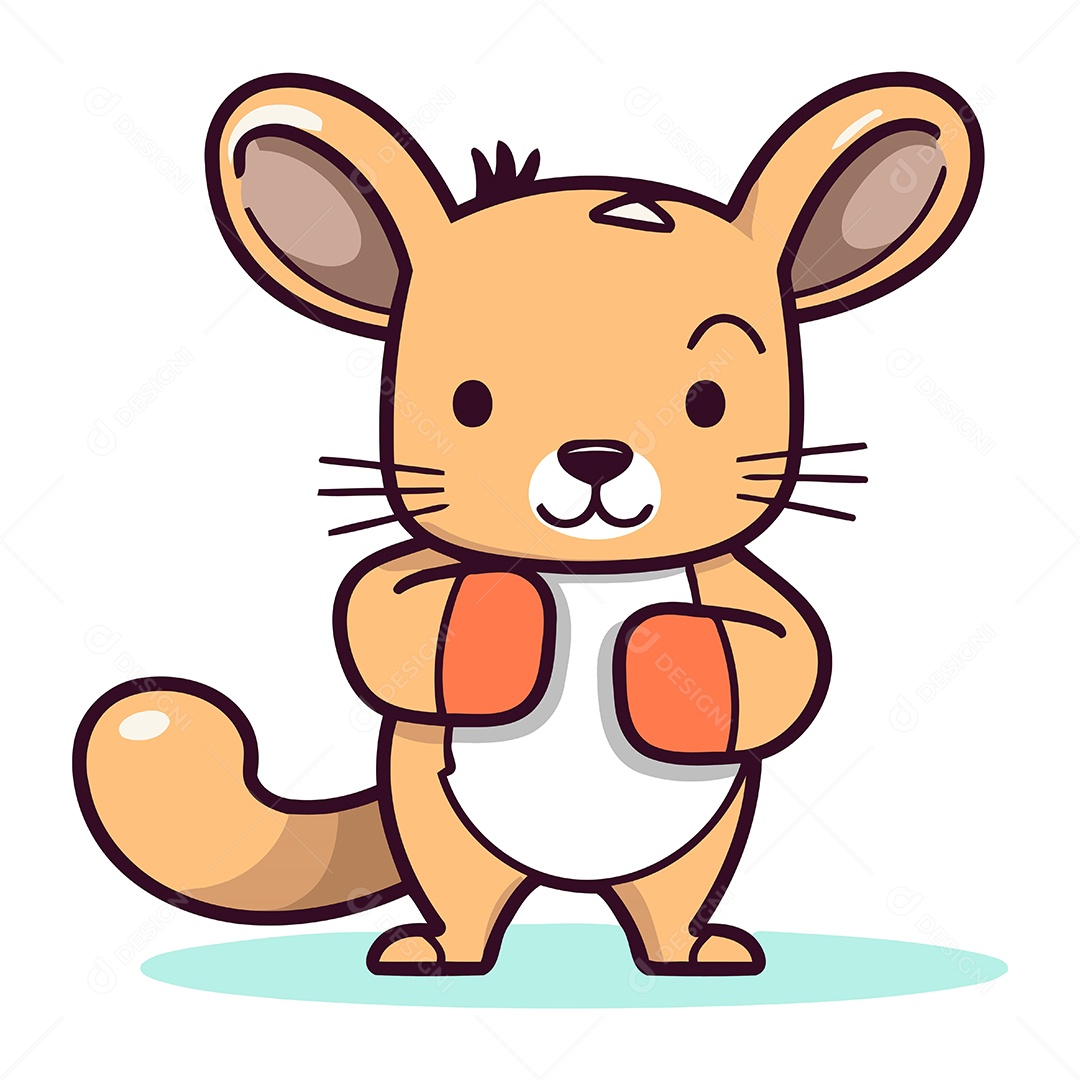 Hamster de Desenho Animado Ilustração Vetor EPS