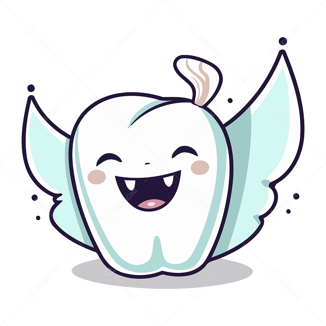 Fada do Dente de Desenho Animado Ilustração Vetor EPS