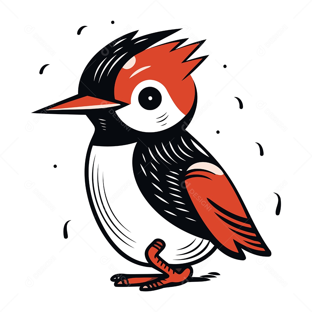 Pica Pau de Desenho Animado Ilustração Vetor EPS