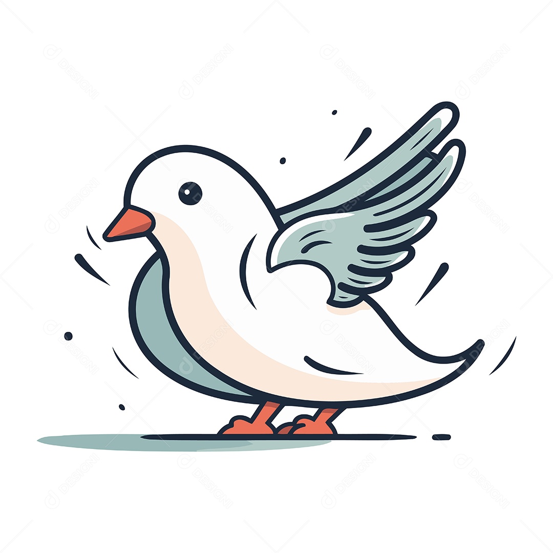 Pombo de Desenho Animado Ilustração Vetor EPS