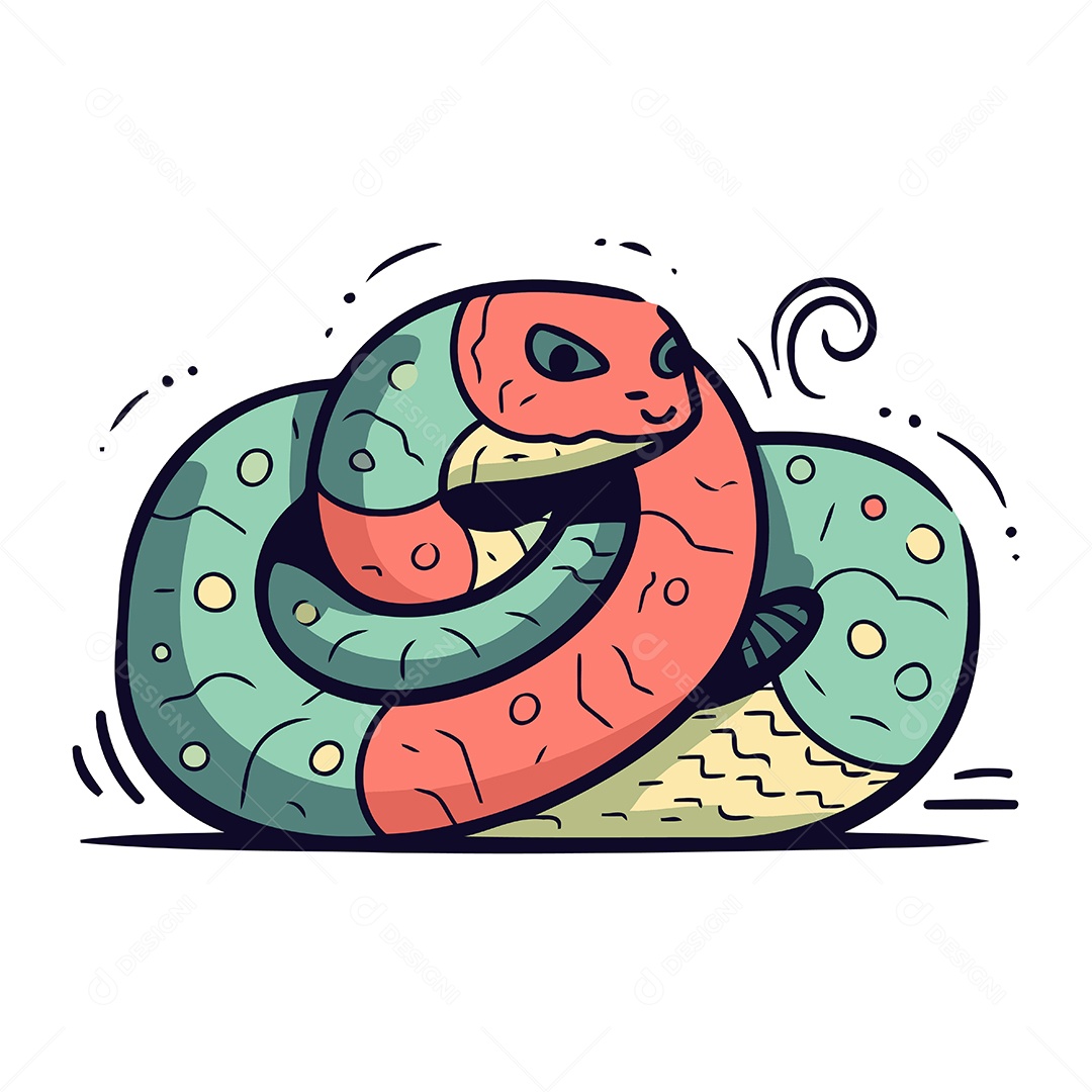 Cobra de Desenho Animado Ilustração Vetor EPS