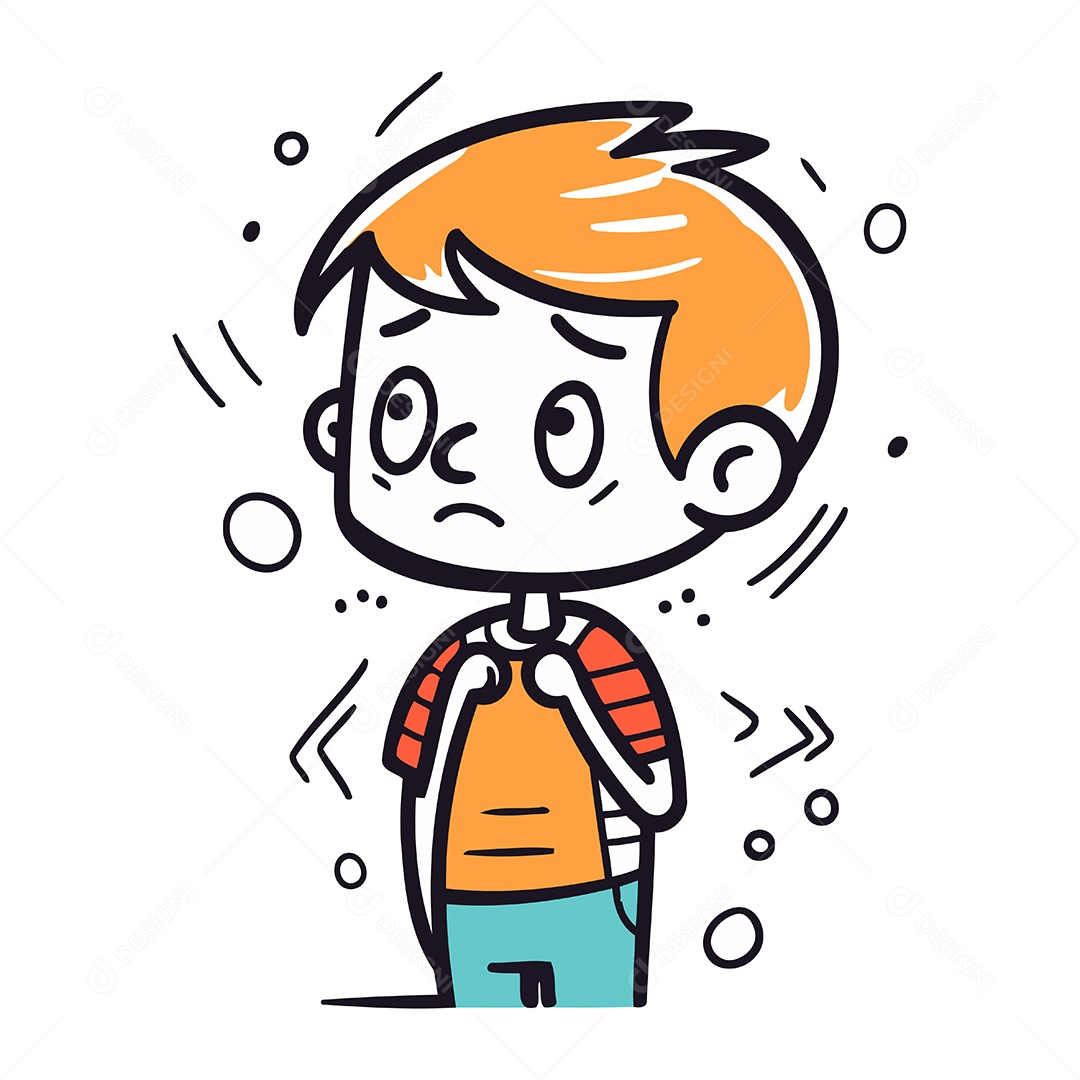 Garoto de Desenho Animado Ilustração Vetor EPS