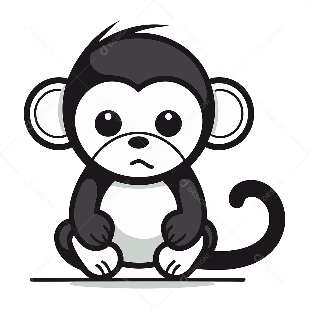 Macaco de Desenho Animado Ilustração Vetor EPS