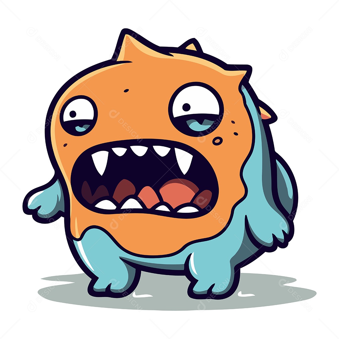 Monstro de Desenho Animado Ilustração Vetor EPS