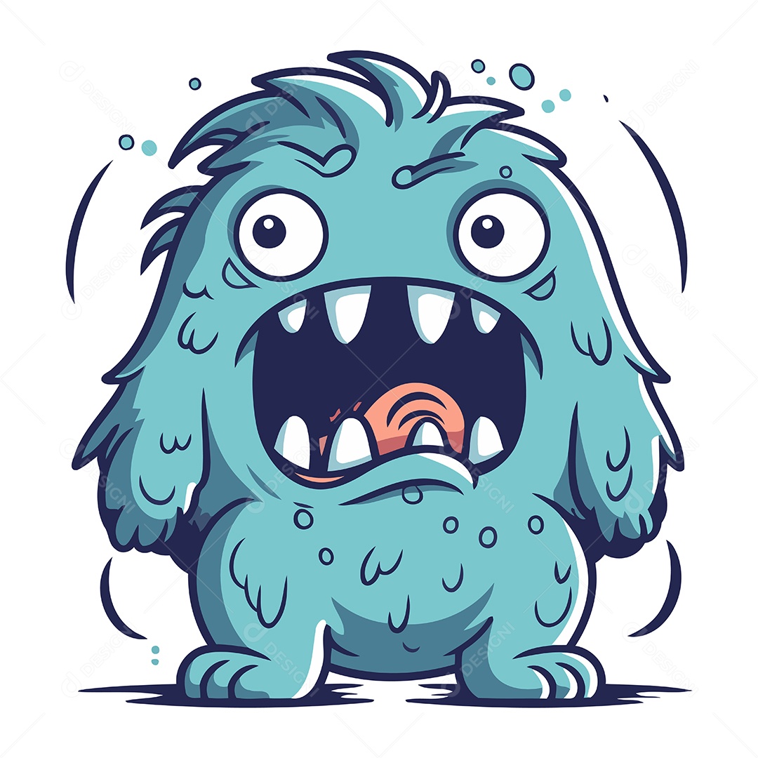 Monstro de Desenho Animado Ilustração Vetor EPS