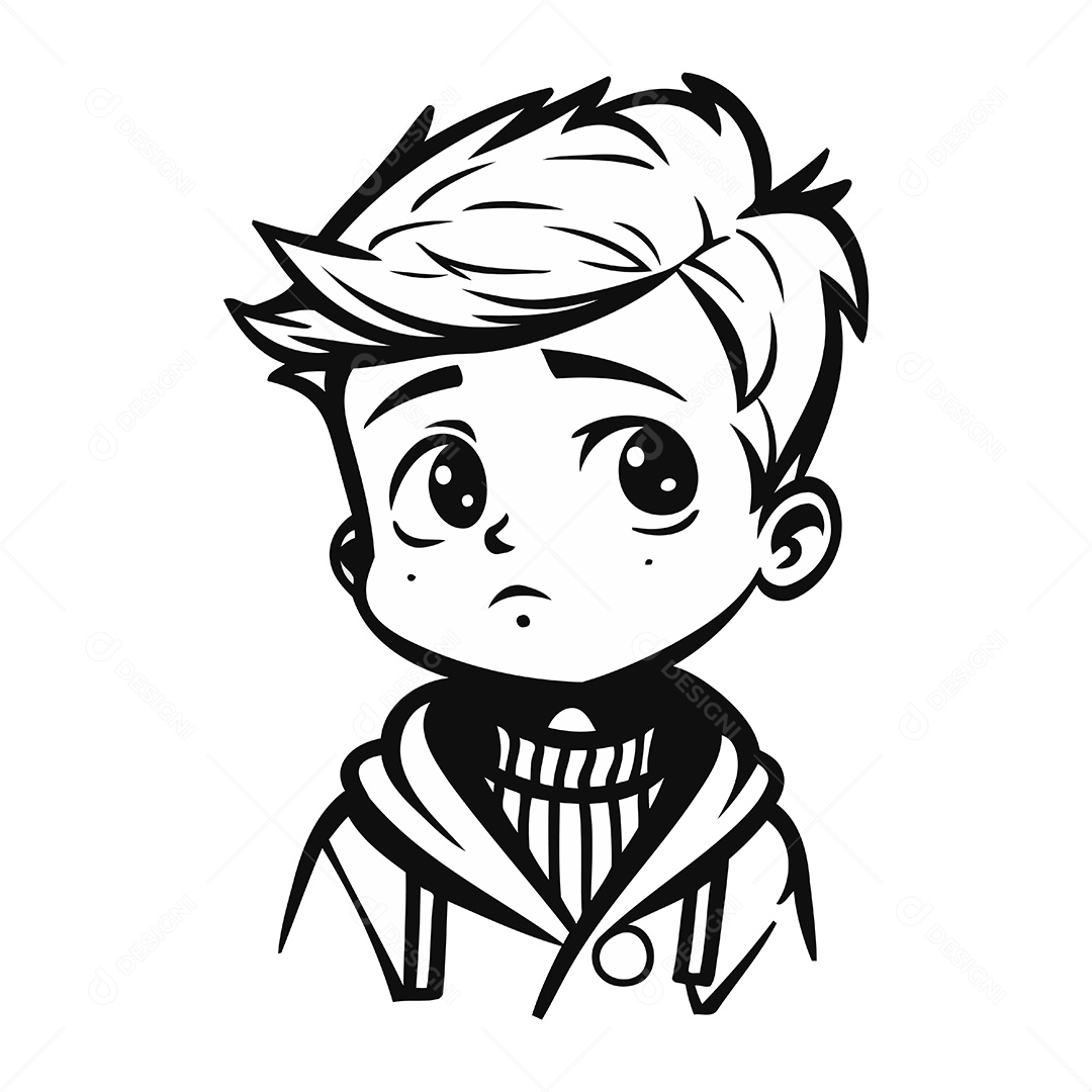 Garotinho Fofo de Desenho Animado Ilustração Vetor EPS