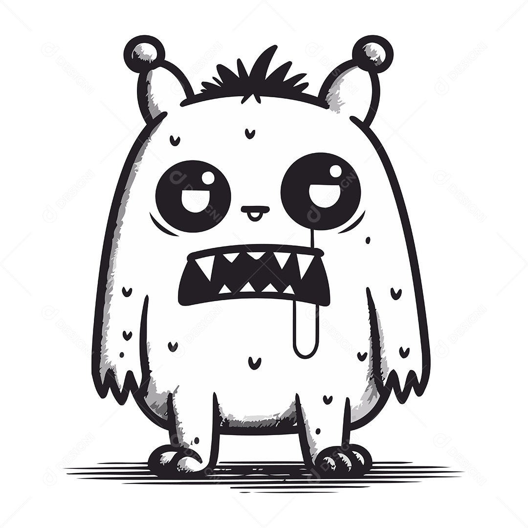 Monstro de Desenho Animado Ilustração Vetor EPS