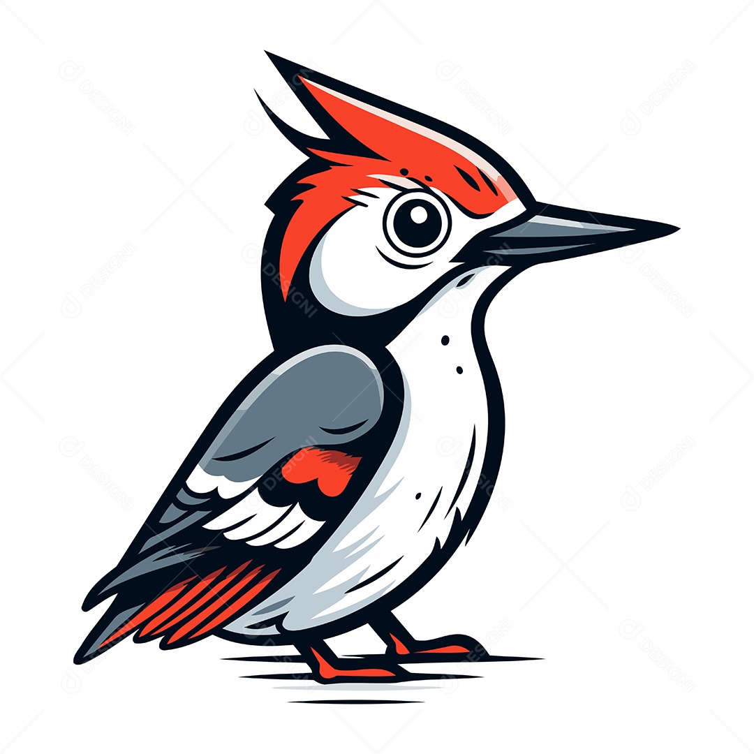 Pica Pau de Desenho Animado Ilustração Vetor EPS