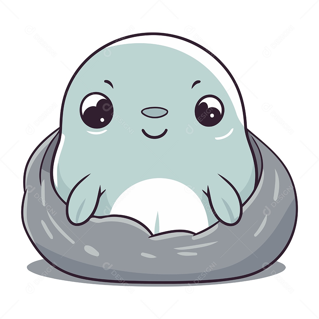 Filhote de Pinguim em um Ninho Ilustração Vetor EPS