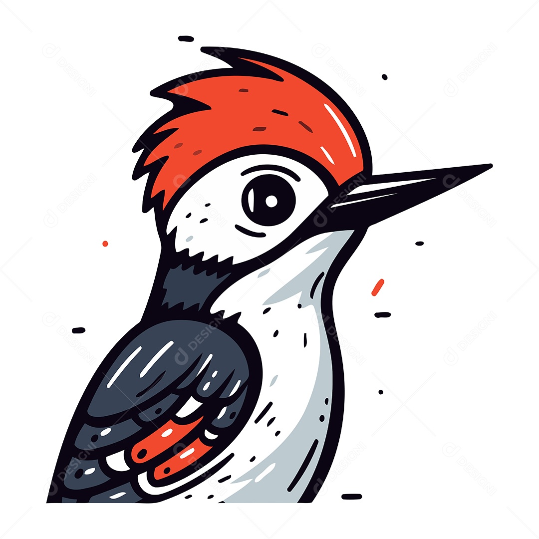 Pica Pau de Desenho Animado Ilustração Vetor EPS