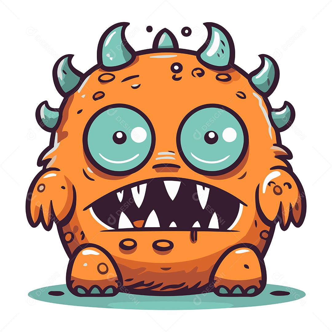 Monstro de Desenho Animado Ilustração Vetor EPS