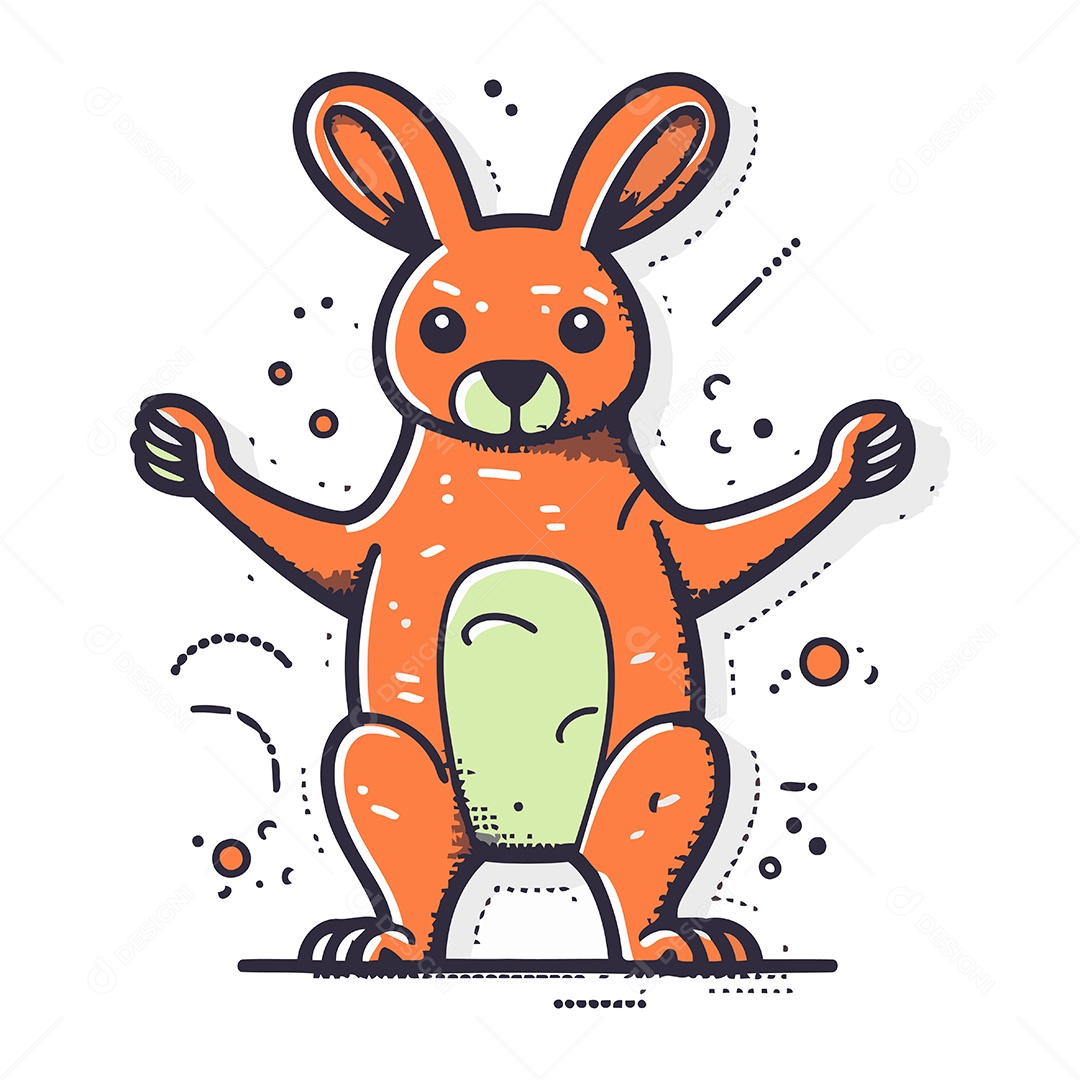 Canguru de Desenho Animado Ilustração Vetor EPS
