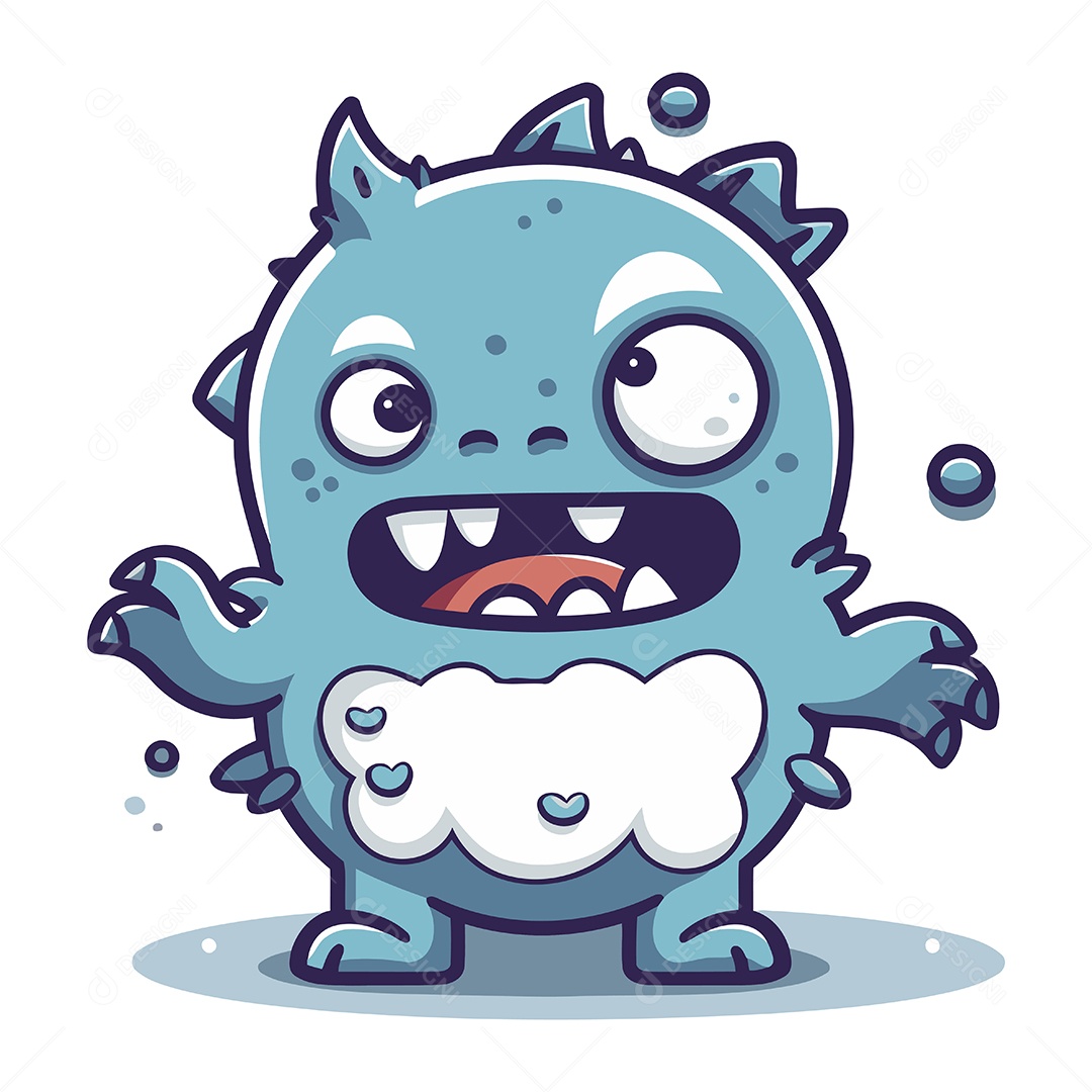 Monstro de Desenho Animado Ilustração Vetor EPS