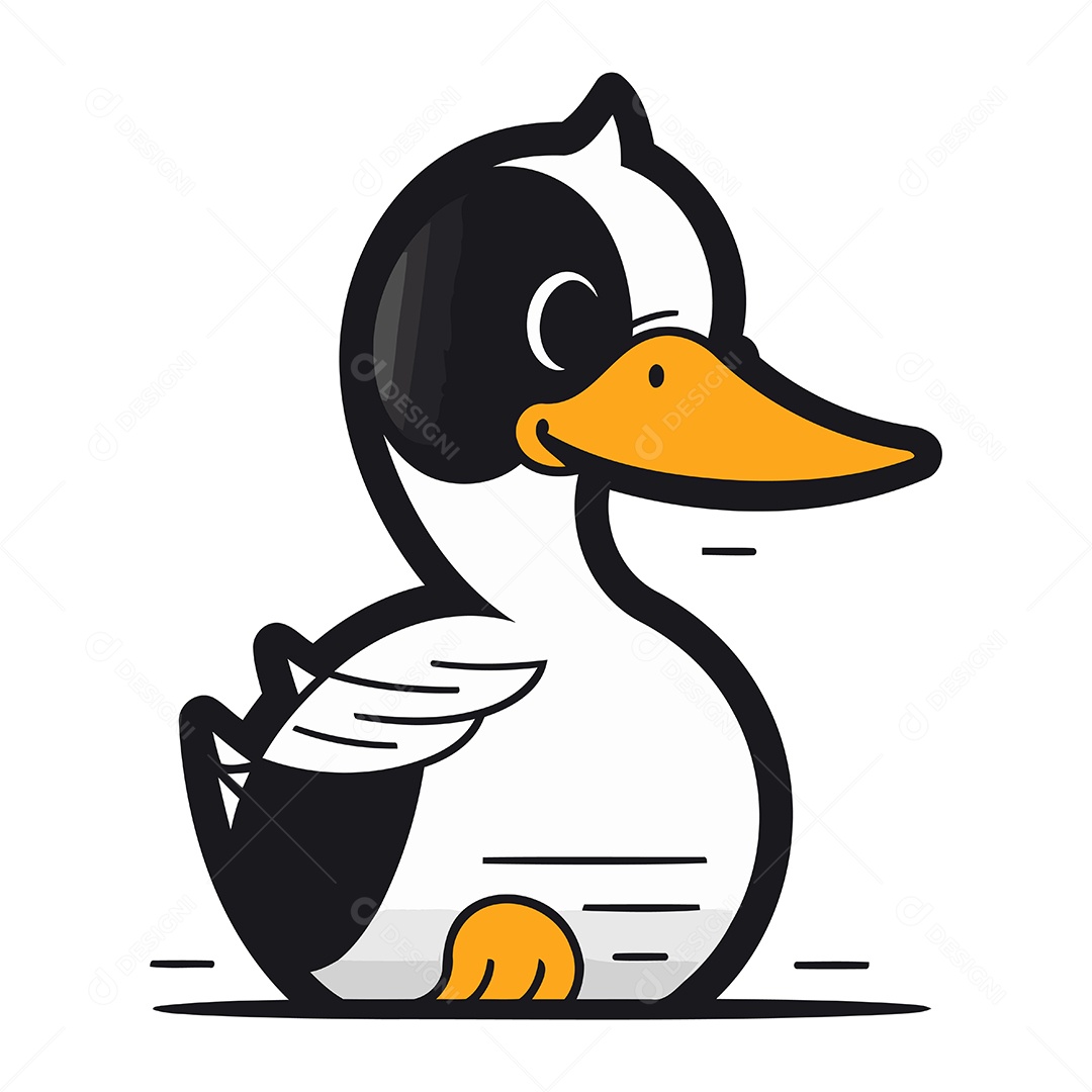 Pato de Desenho Animado Ilustração Vetor EPS