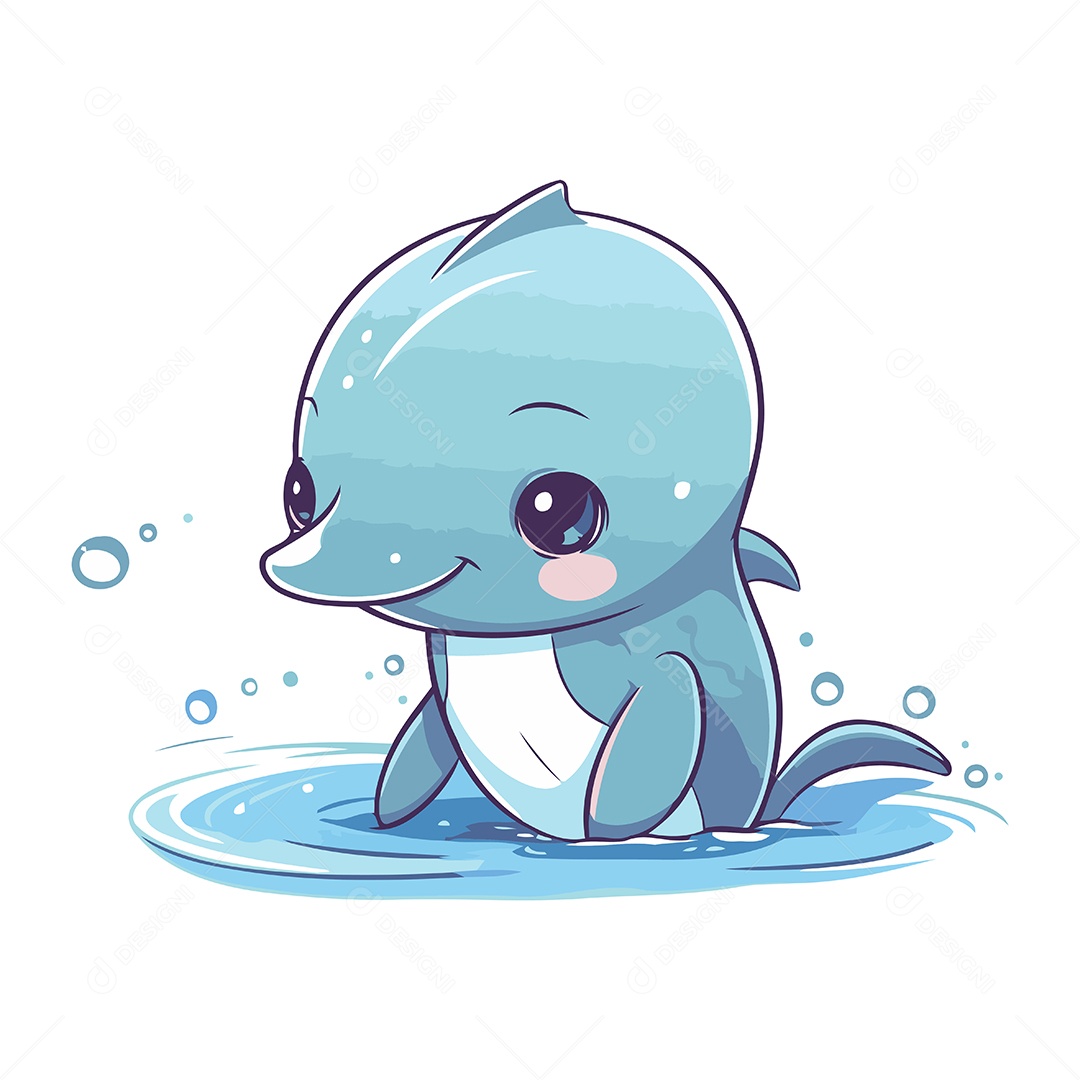 Filhote de Golfinho Ilustração Vetor EPS