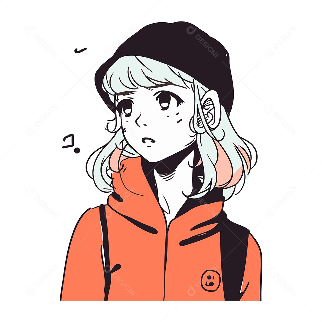 Menina com um Casaco de Inverno e Chapéu Ilustração Vetor EPS