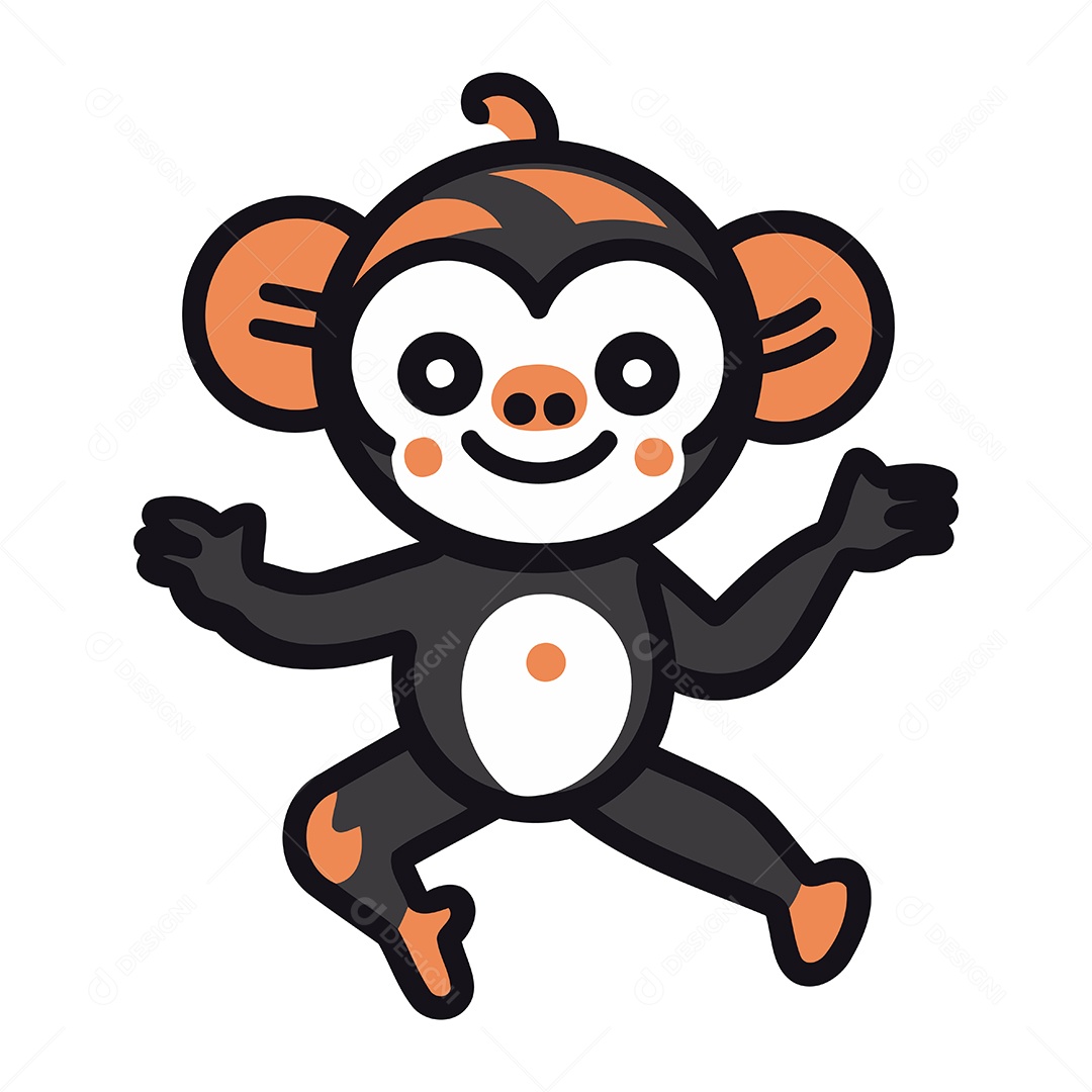 Macaco de Desenho Animado Ilustração Vetor EPS