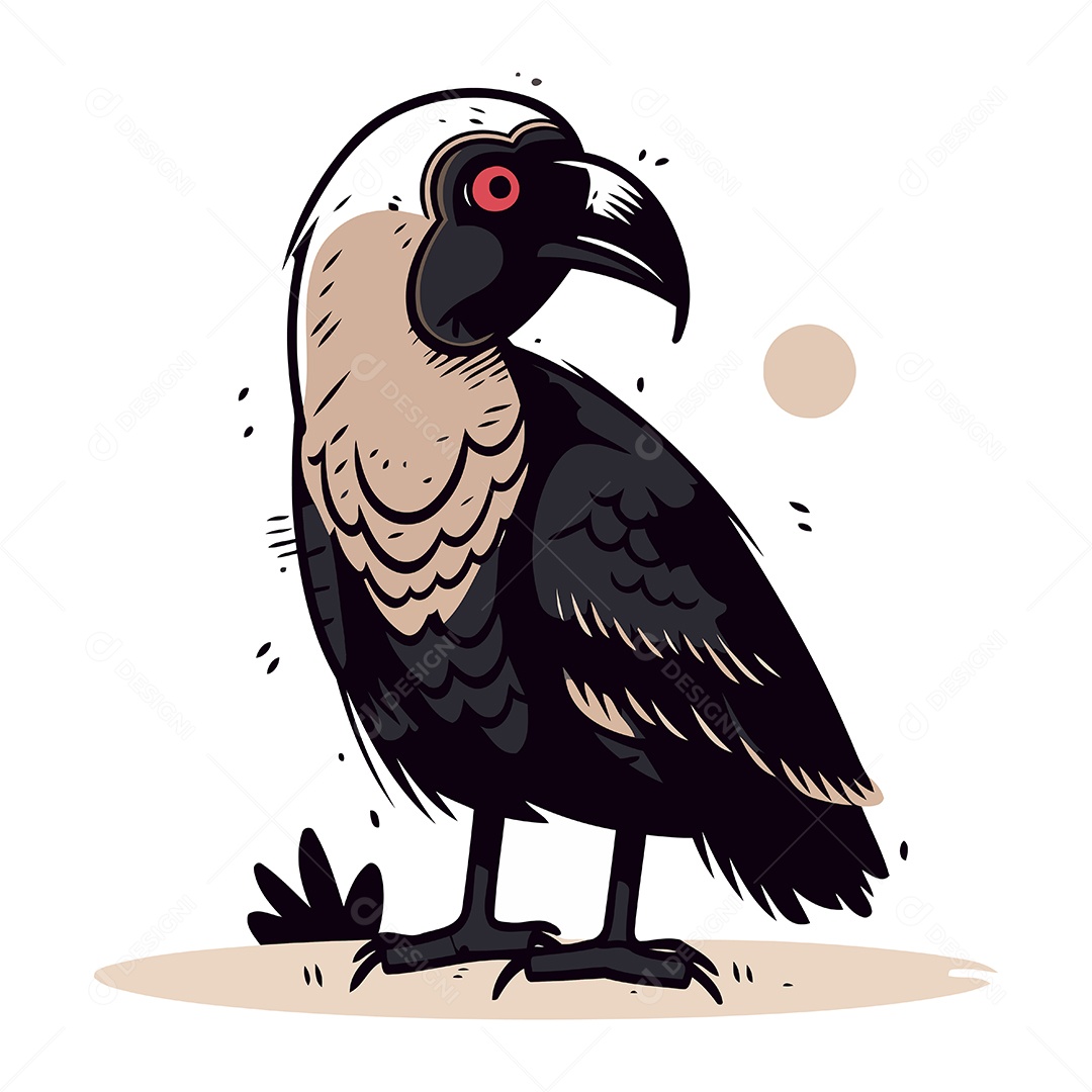 Abutre de Desenho Animado Ilustração Vetor EPS