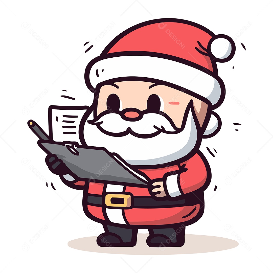 Papai Noel Escrevendo Carta Ilustração Vetor EPS