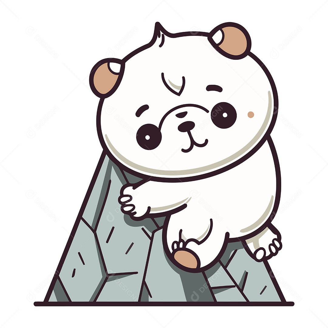 Urso Polar de Desenho Animado Ilustração Vetor EPS