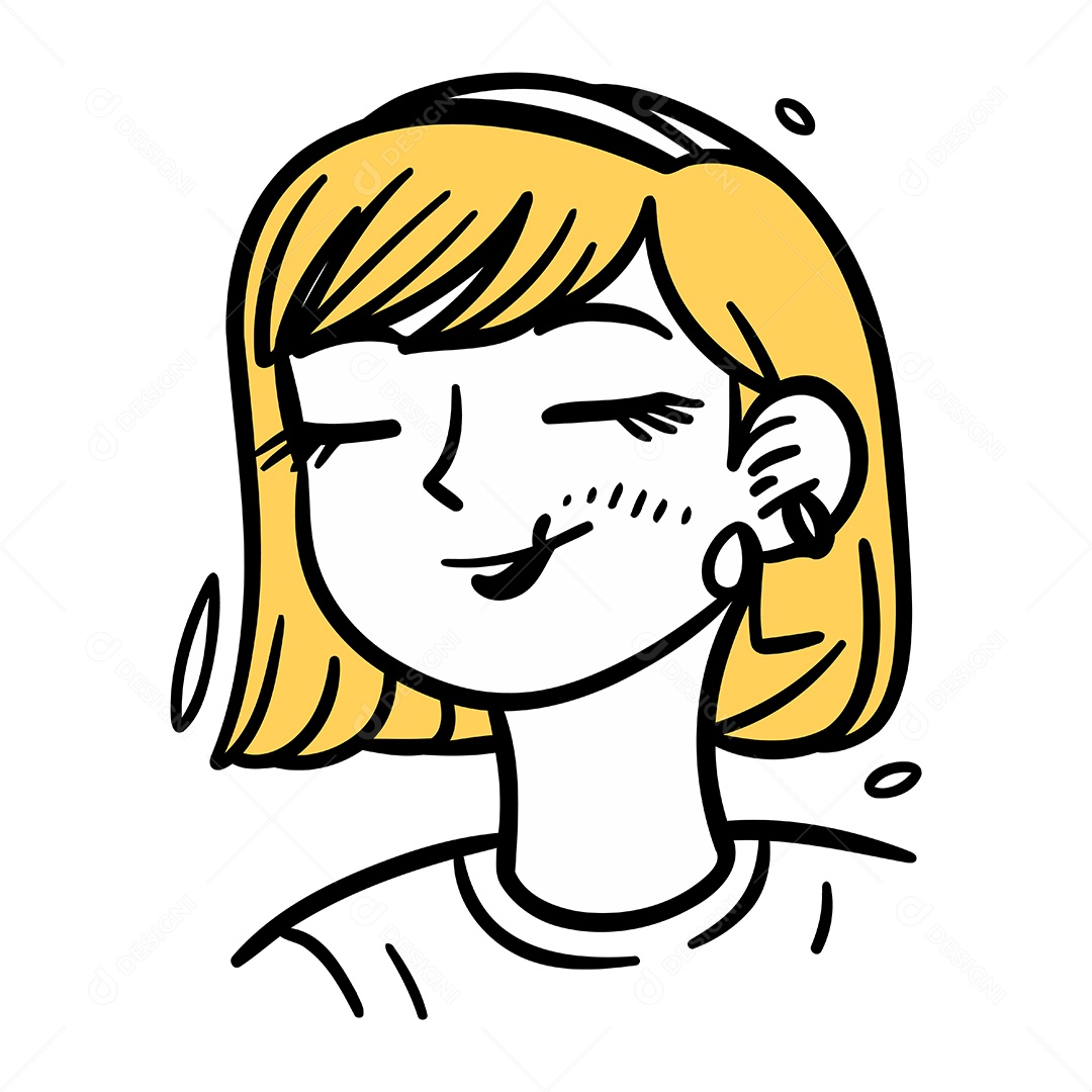 Mulher de Desenho Animado Ilustração Vetor EPS