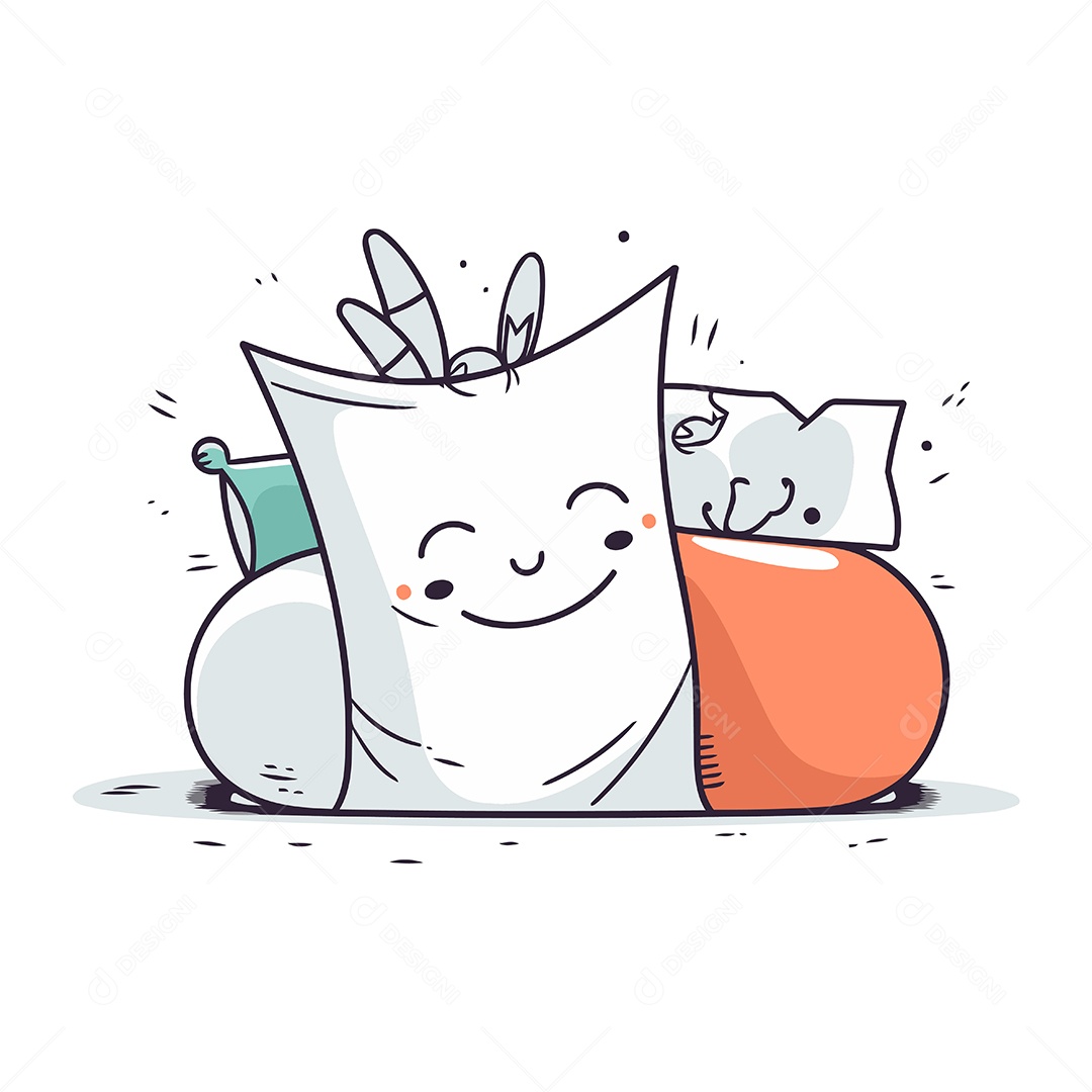 Almofadas Fofa de Desenho Animado Ilustração Vetor EPS