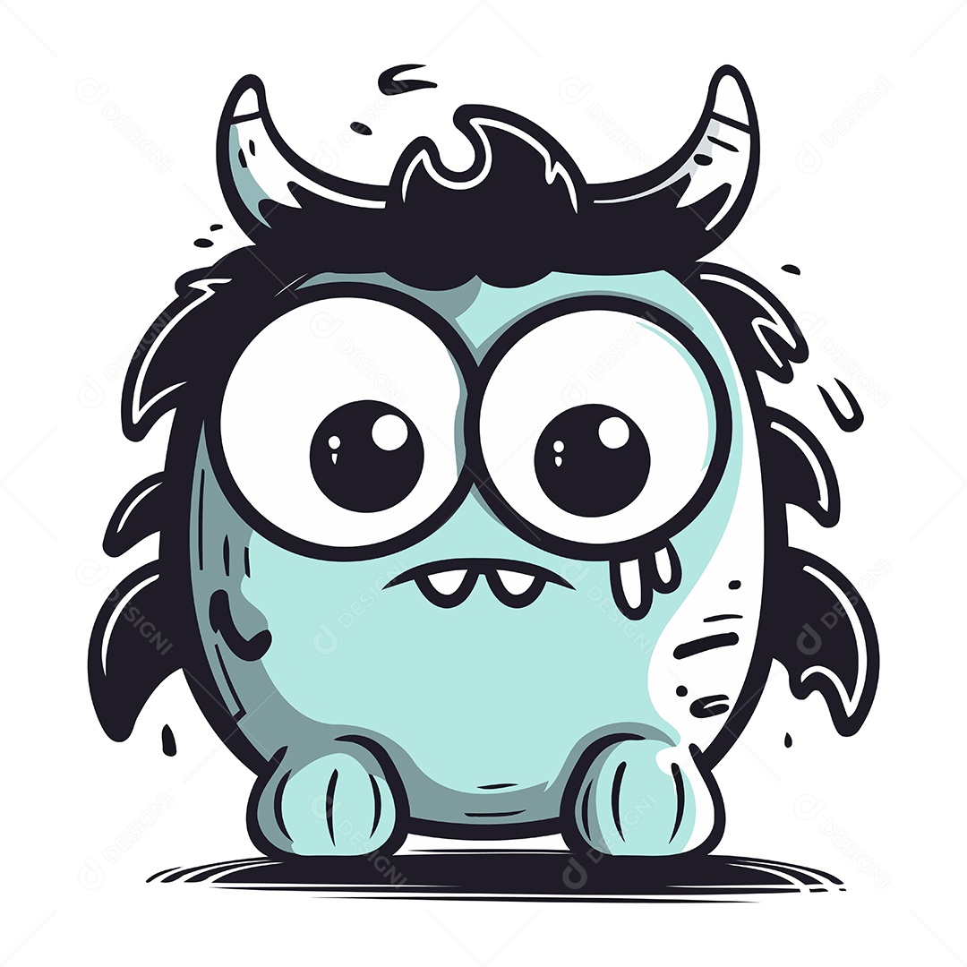 Monstro de Desenho Animado Ilustração Vetor EPS