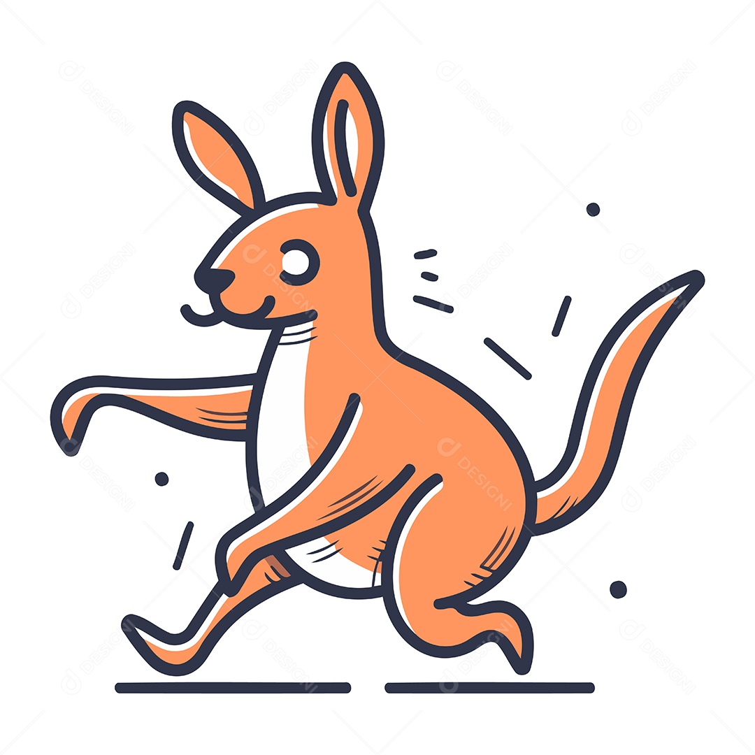 Canguru de Desenho Animado Ilustração Vetor EPS